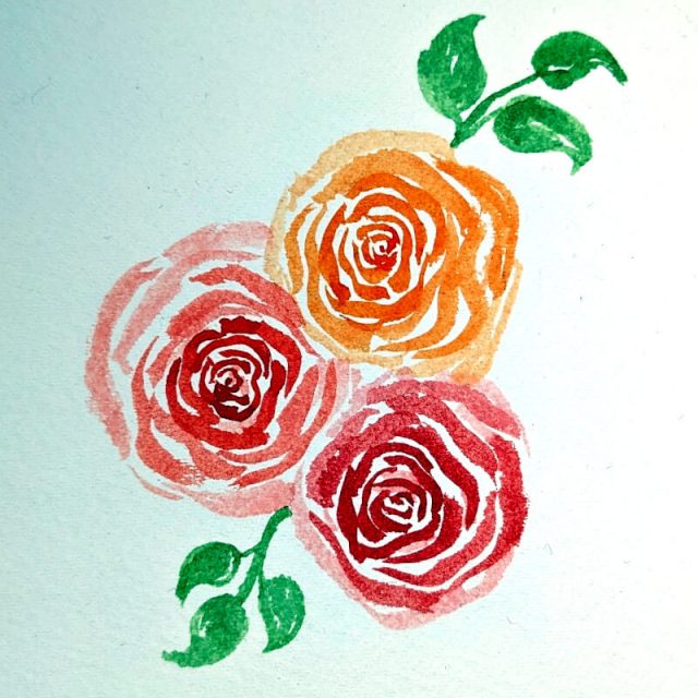 Aquarell Rosen malen – Nina Paints