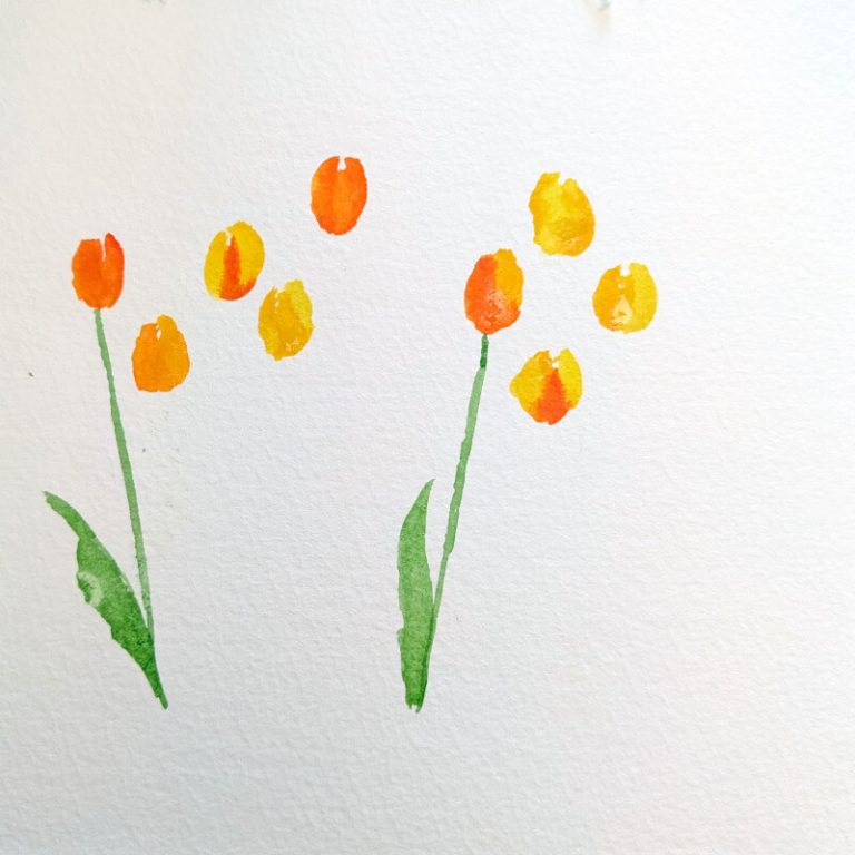 Aquarell Tulpen malen – Nina Paints
