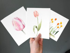 Tulpen auf drei verschiedene Arten in Aquarell malen
