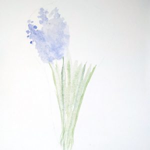 Erste Aquarellschicht des Lavendelstrausses